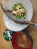 サンマとあえ物、味噌汁でランチ！